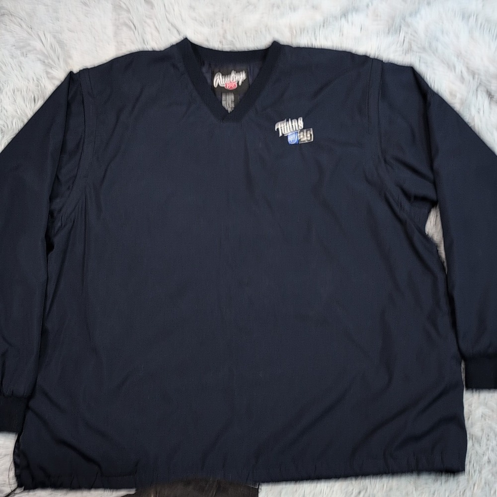 Rawlings Jacket Mens XL Blue‎ Athletic Lightweight Baseball Removable Sleeves